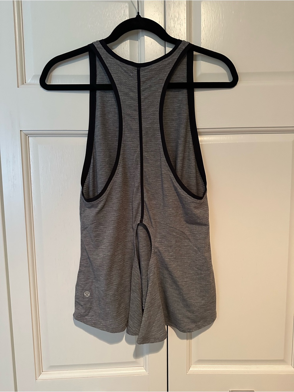 lululemon athletica Gray Racerback Tank with Black Trim